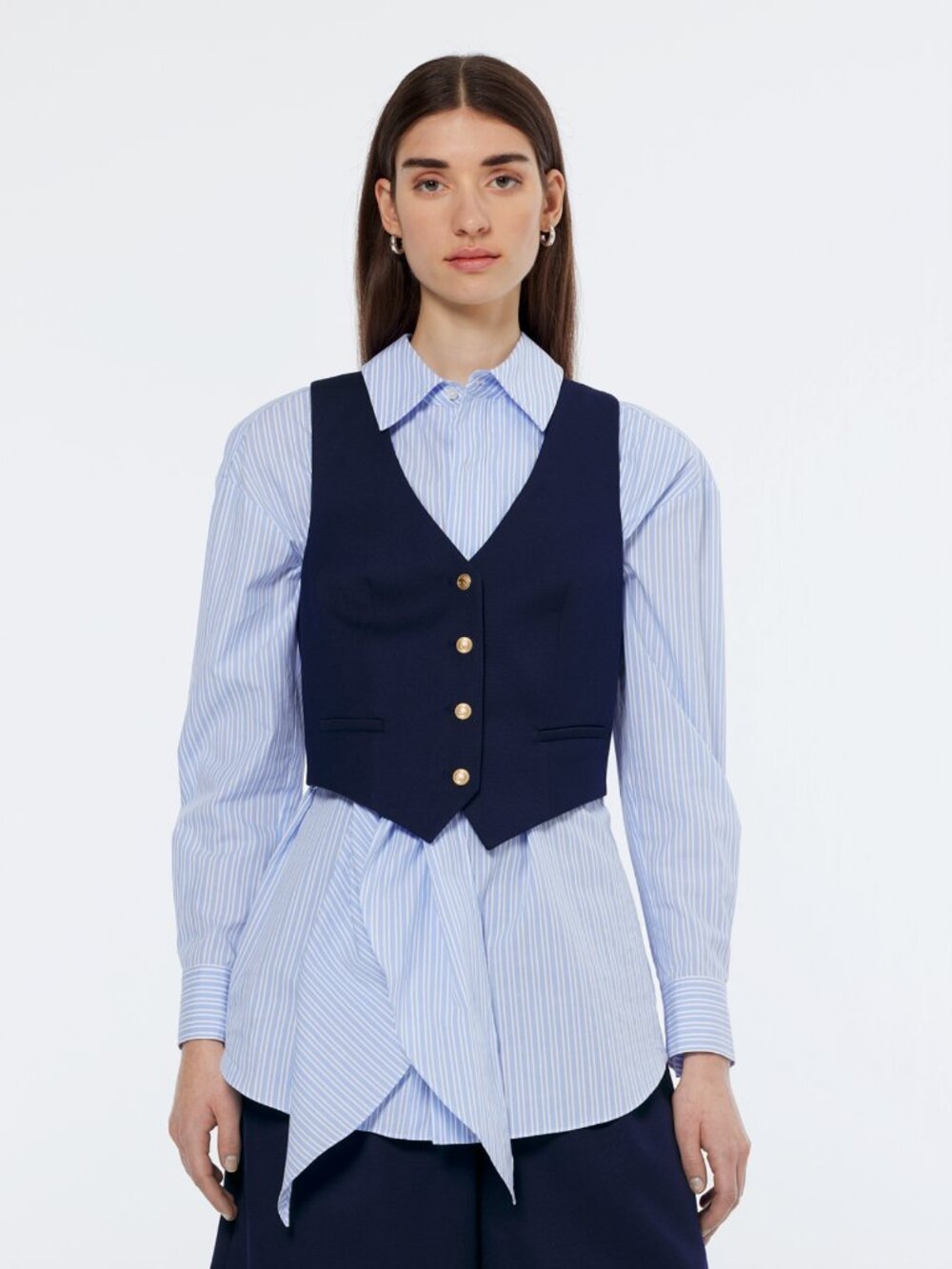 Scotch & Soda Cross Back Gabardine Twill Waistcoat Vest